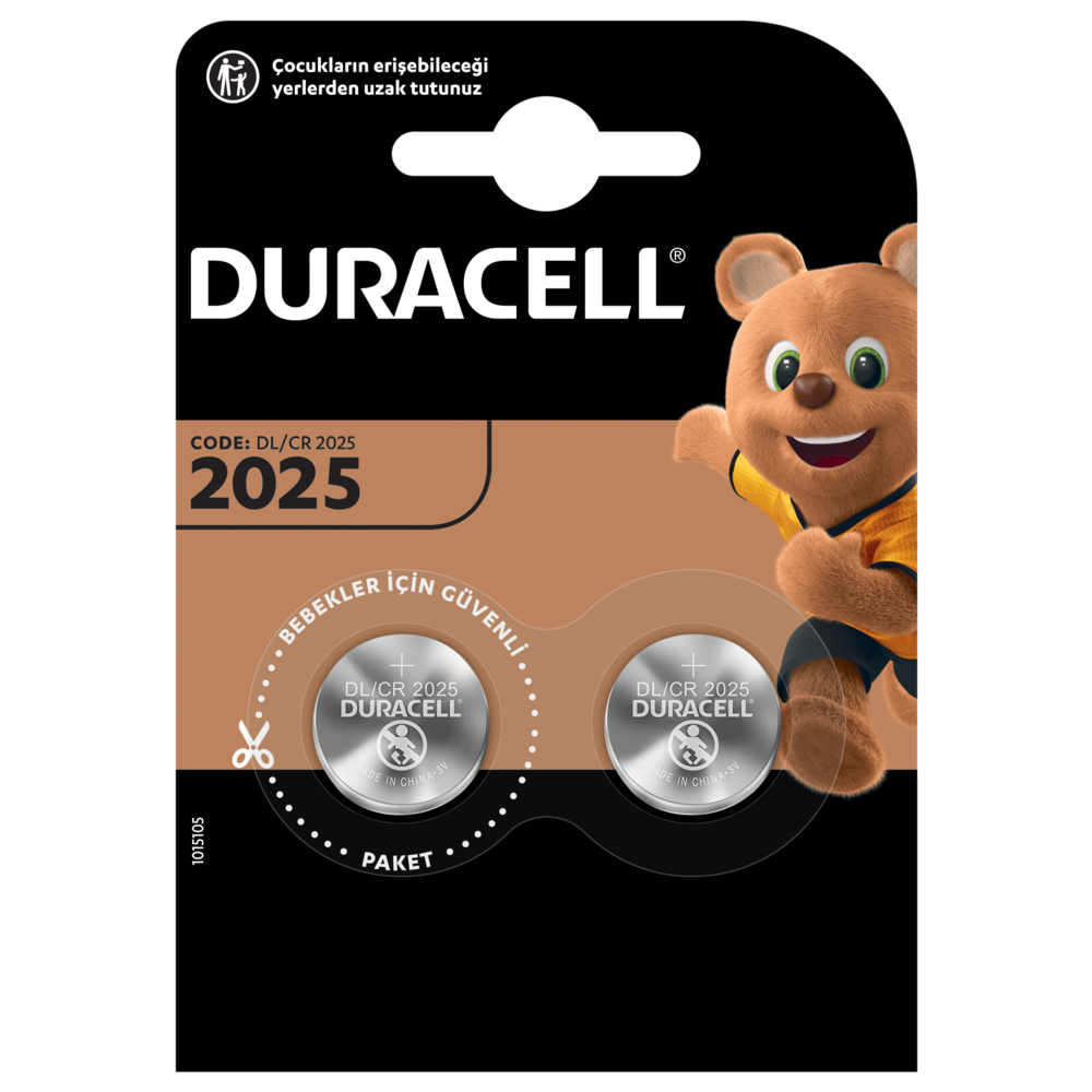 Duracell Special Lityum Madeni Para 2025 Piller, 2'li paket halinde